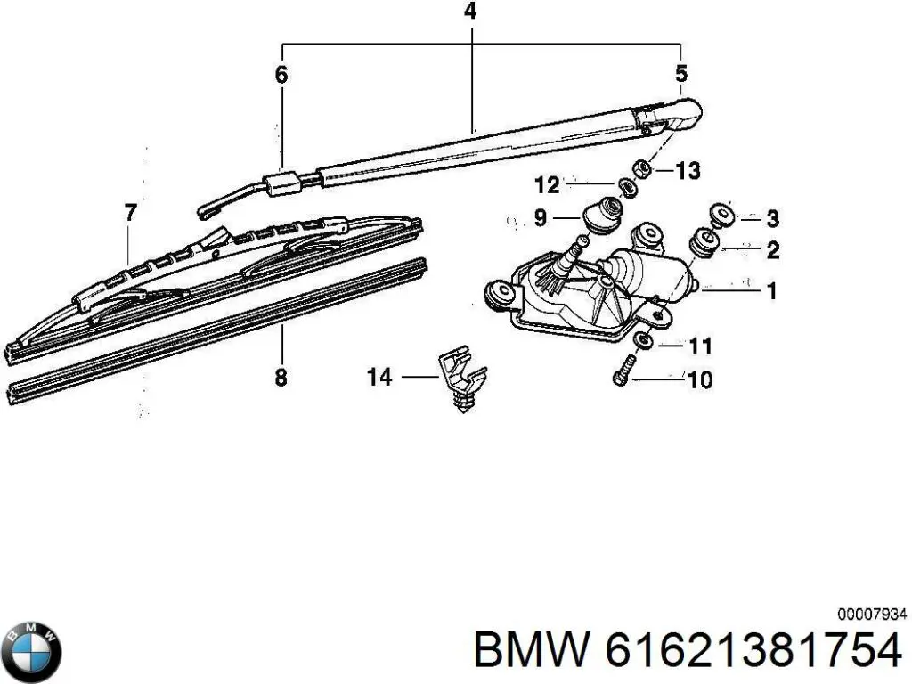 61621381754 BMW juego de gomas del limpiaparabrisas