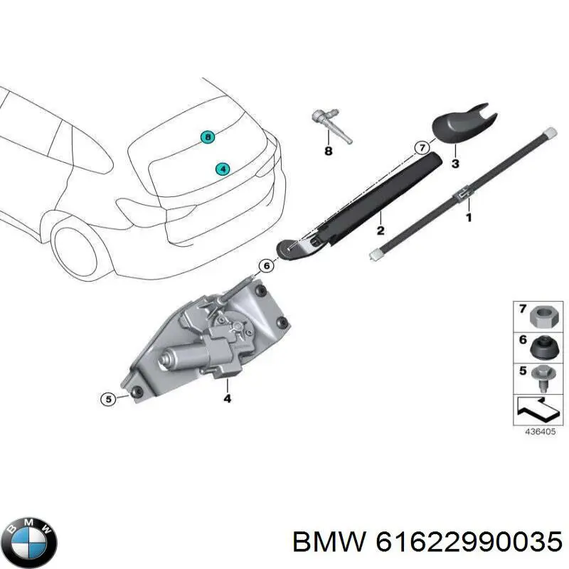 61622990035 BMW Limpiaparabrisas trasero