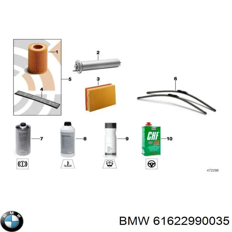 61622990035 BMW limpiaparabrisas de luna trasera