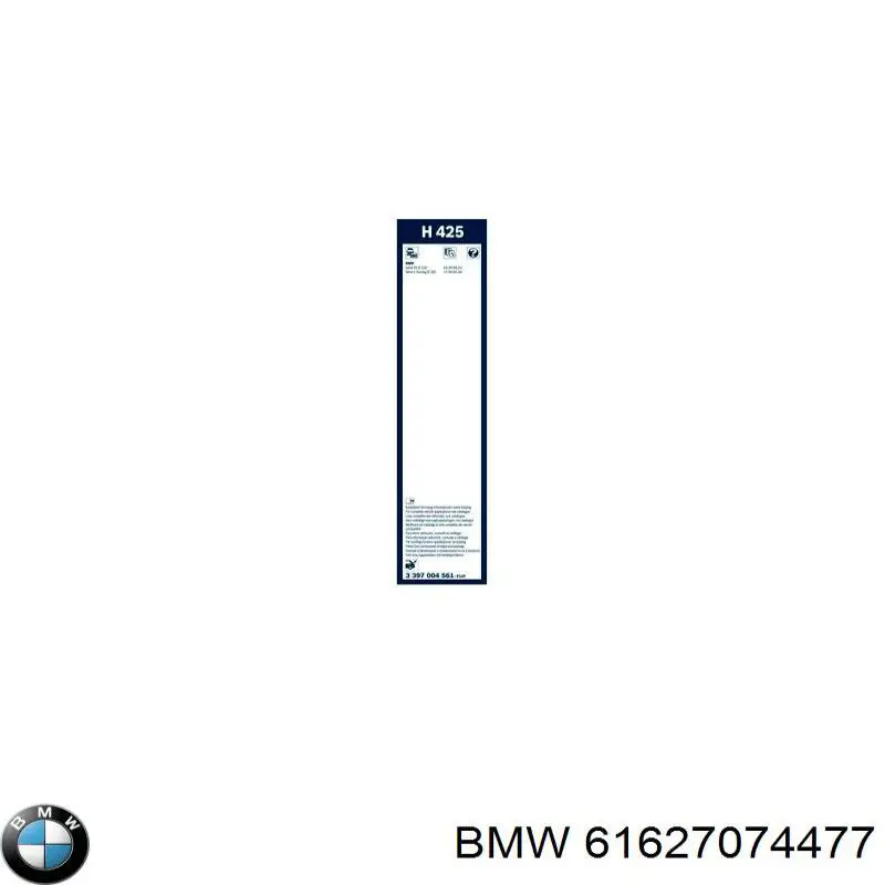 Limpiaparabrisas traseros 61627074477 BMW