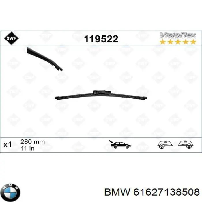 61627138508 BMW Limpiaparabrisas trasero