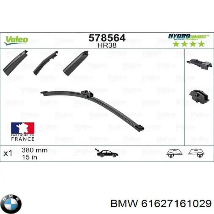 61627161029 BMW Limpiaparabrisas trasero
