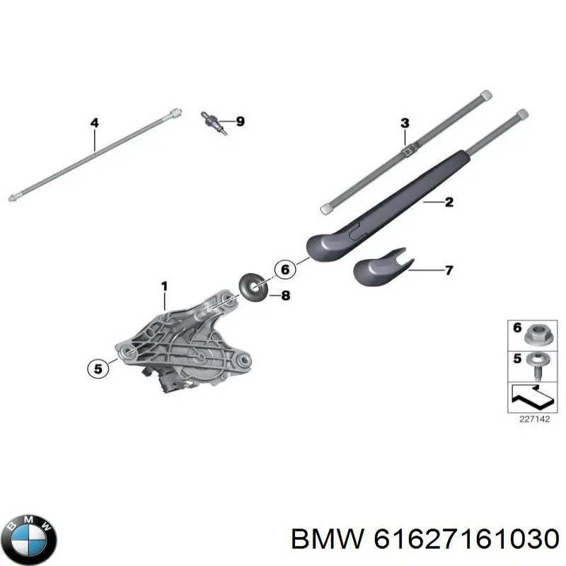 Tapa, brazo del limpiaparabrisas trasero para BMW X5 (E70)