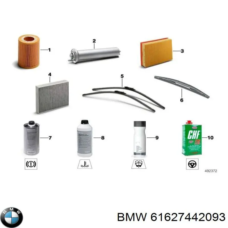 61627442093 BMW limpiaparabrisas de luna trasera