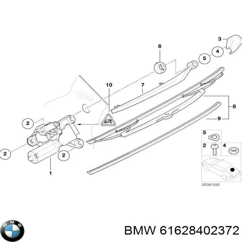 Motor limpiaparabrisas luna trasera para BMW X5 (E53)