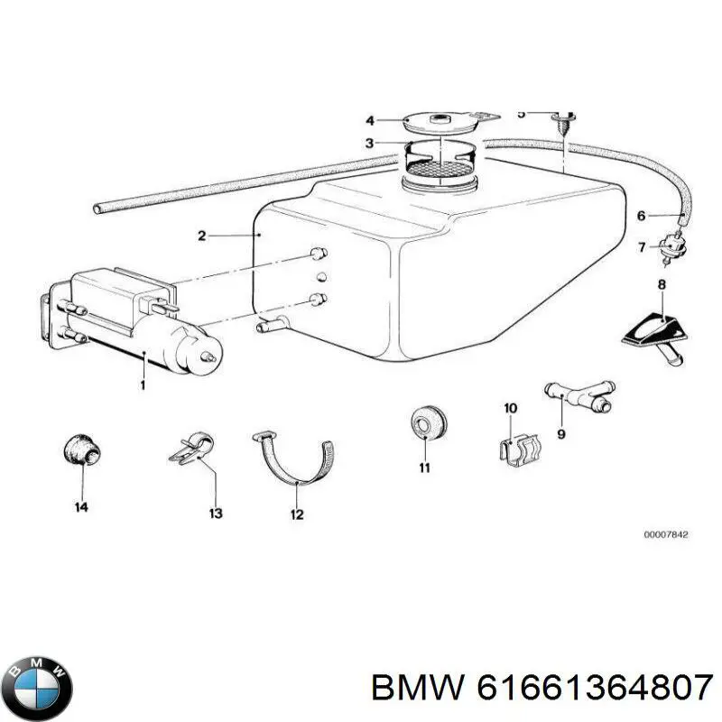 61661364807 BMW tapa de depósito del agua de lavado