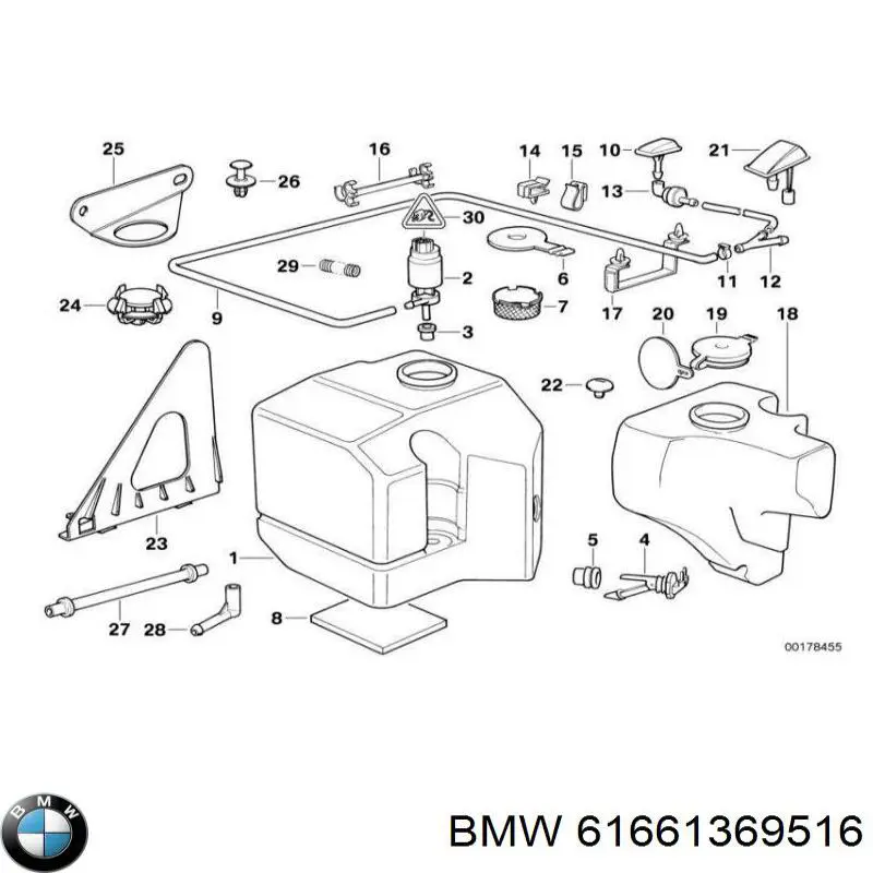 61661369516 BMW tapa de depósito del agua de lavado