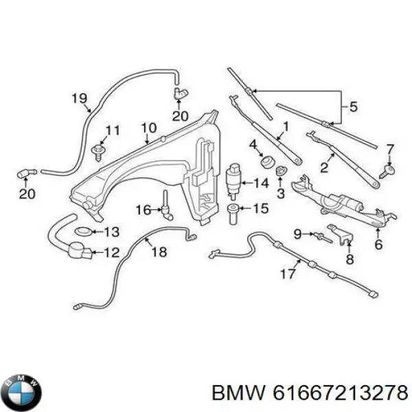 Llenado de depósito del agua de lavado BMW 61667213278 precio, desde 58,87 EUR