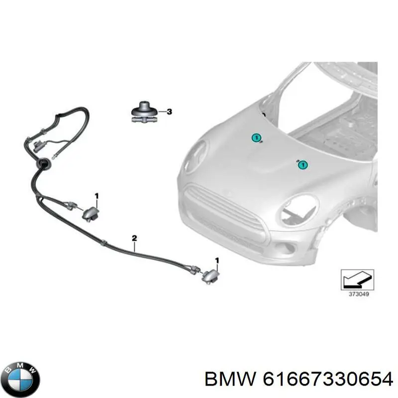 61667410756 BMW tobera de agua regadora, lavado de parabrisas