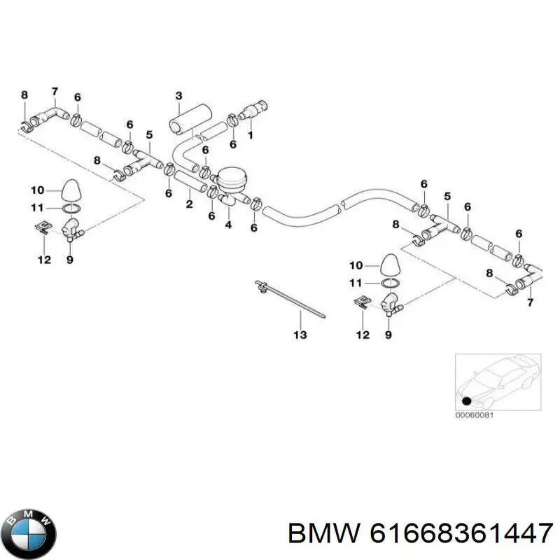 61668361447 BMW soporte amortiguador trasero