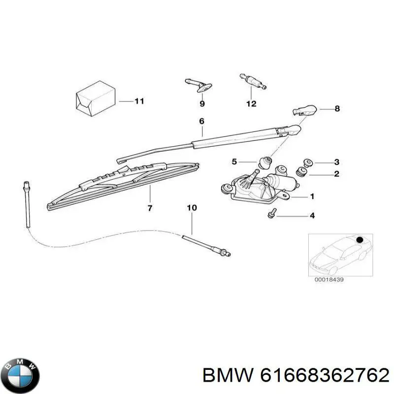 61668362762 BMW Manguera lavaparabrisas