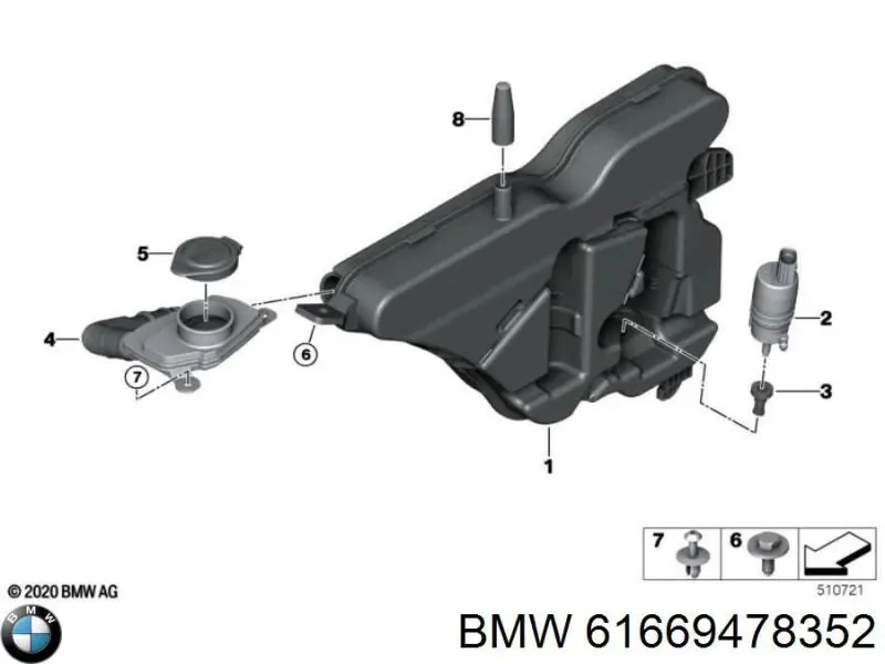 61669478352 BMW Botella limpiaparabrisas