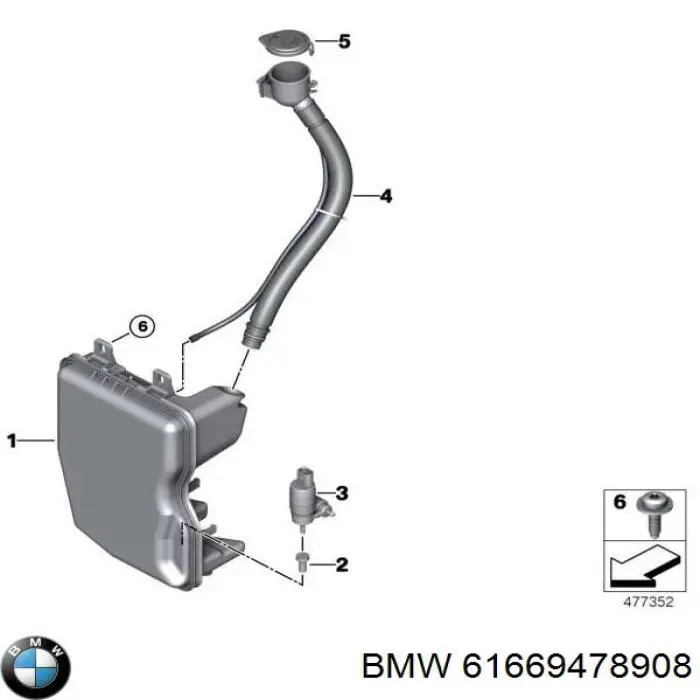 Comprar 61669478908 BMW Depósito de limpiaparabrisas