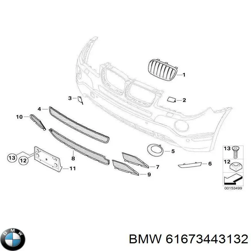 Cubierta de la boquilla del lavafaros BMW X3 (E83)