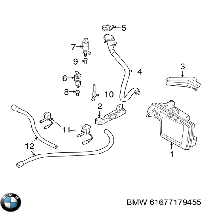 Depósito de líquido lavafaros BMW 61677179455 precio, desde 134,67 EUR