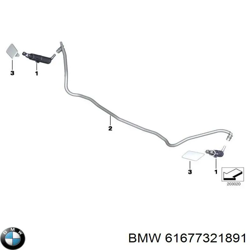 61677321891 BMW tobera de agua regadora, lavado de faros, delantera izquierda