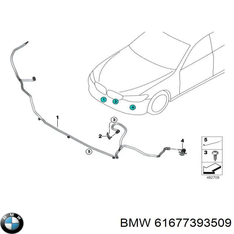 Tobera de agua regadora, lavafaros, delantera izquierda para BMW 5 (G31)