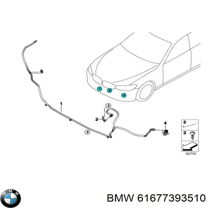 Tobera de agua regadora, lavafaros, delantera derecha para BMW 5 (G31)