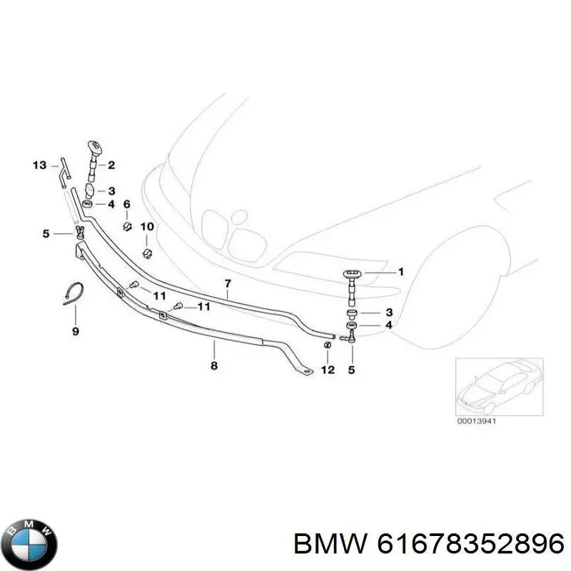 Comprar 61678352896 BMW Tobera del lavador de faro delantero derecho
