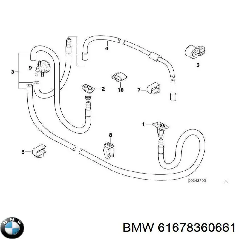 Tobera de agua regadora, lavafaros, delantera izquierda para BMW 5 (E39)