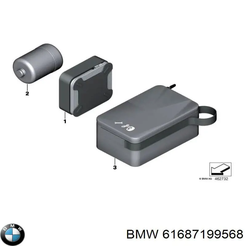 61687199568 BMW Boquilla del lavaparabrisas trasero