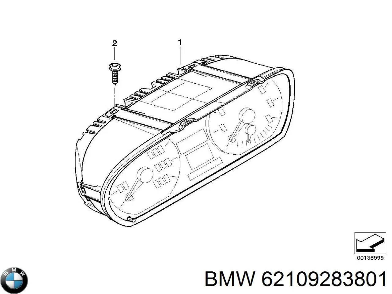 62109110195 BMW tablero de instrumentos (panel de instrumentos)