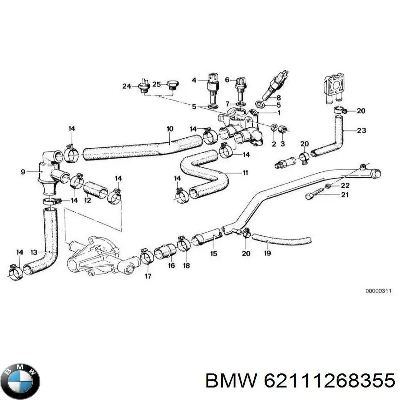 62111268355 BMW sensor de temperatura del refrigerante