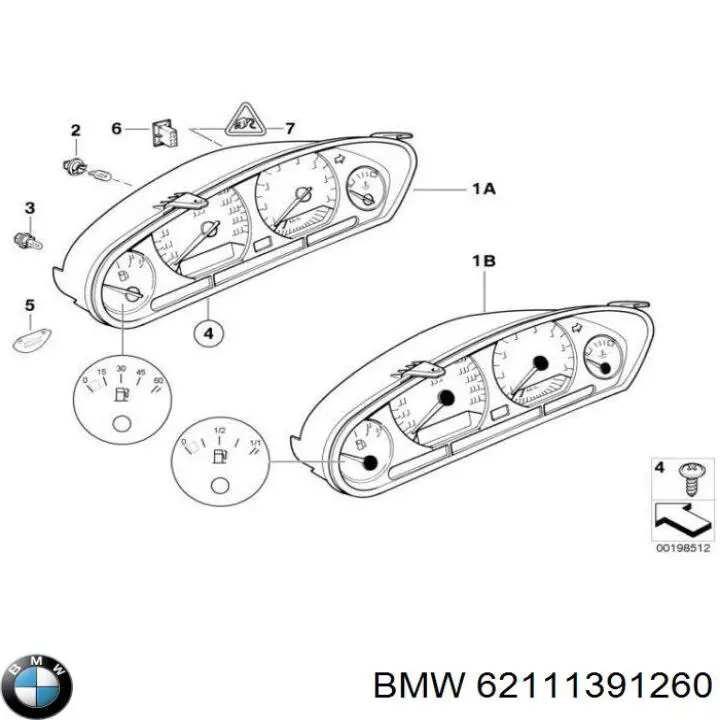 62111391260 BMW luz del tablero (panel principal)