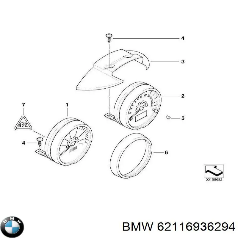 Comprar 62116936294 BMW Unidad de escala del tacómetro