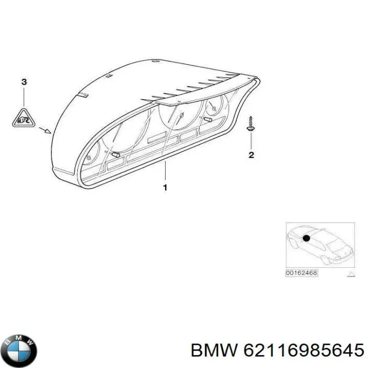 62116985645 BMW tablero de instrumentos (panel de instrumentos)