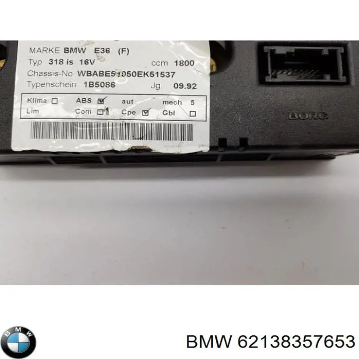 62138357653 BMW unidad de control, calefacción/ventilacion