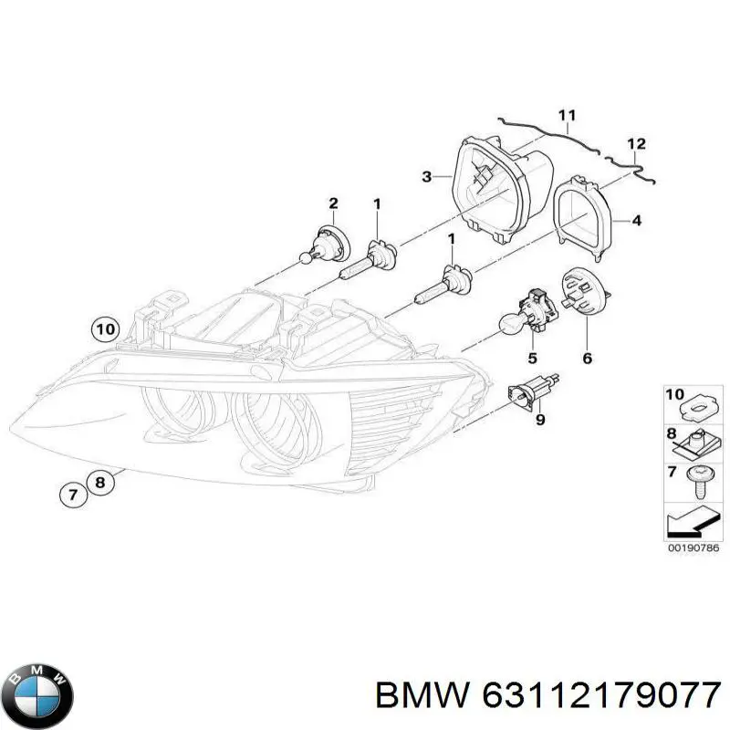 63112179077 BMW bombilla halogena, luz alta / baja