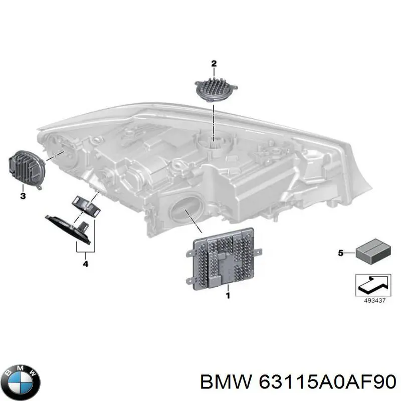 Módulo de control de iluminación adaptativa (ECU) BMW 63115A0AF90 precio, desde 331,06 EUR