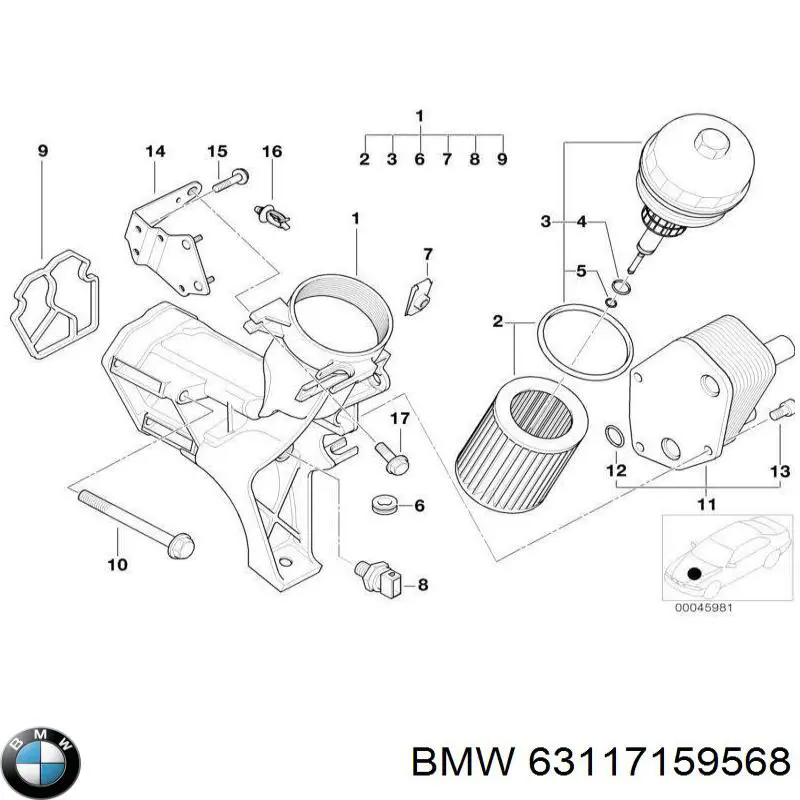 Comprar 63117159568 BMW Cubierta de faro izquierdo