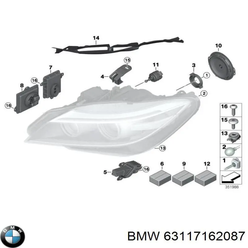 63117162087 BMW Portalámparas de faro