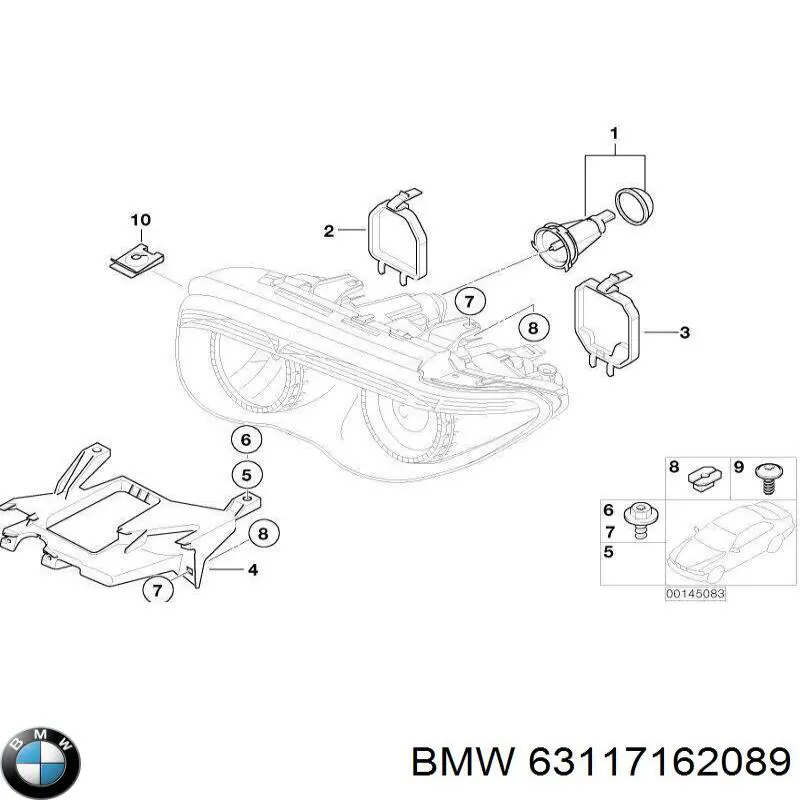 63117162089 BMW soporte, faro principal delantero izquierdo