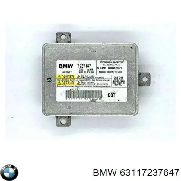 63117237647 BMW bobina de reactancia, lámpara de descarga de gas