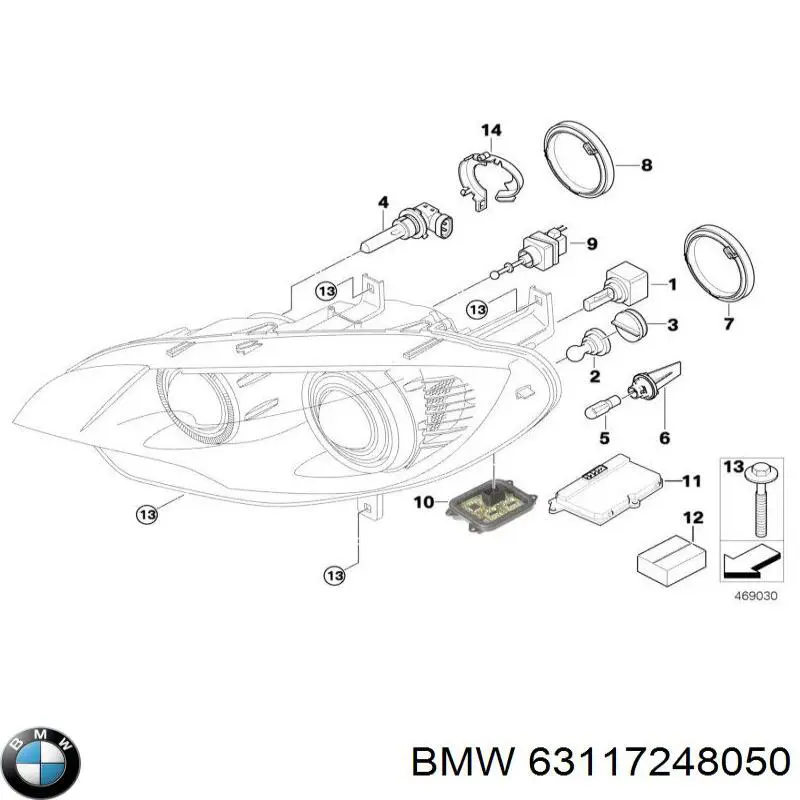 63117248050 BMW bobina de reactancia, lámpara de descarga de gas