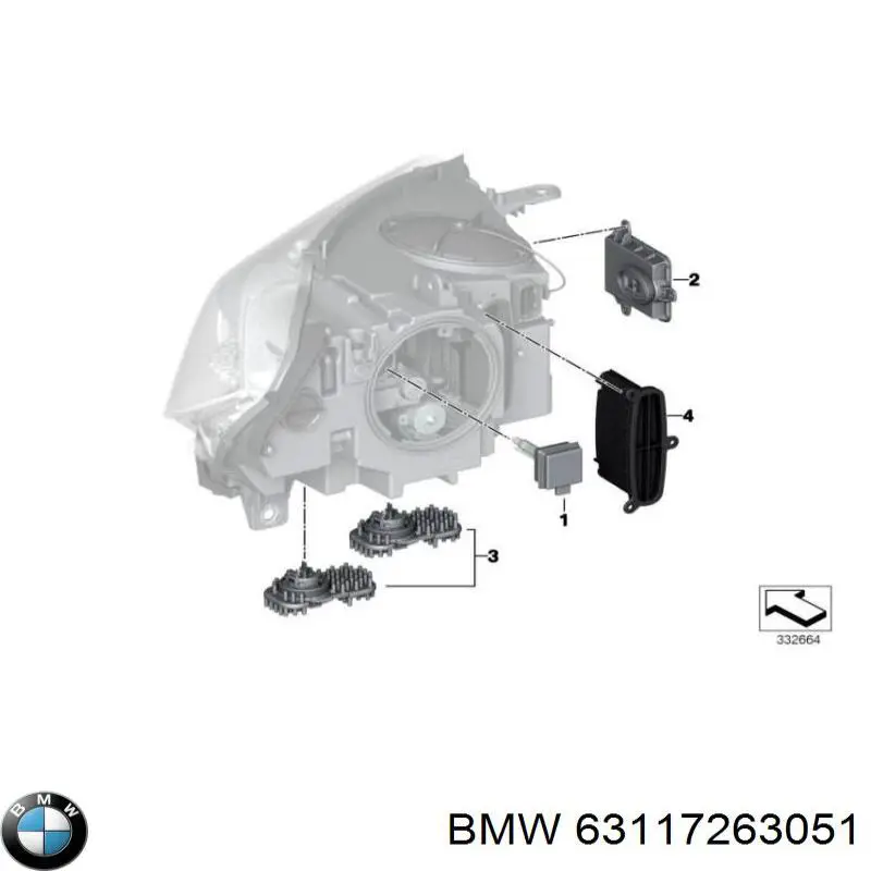 Comprar 63117263051 BMW Módulo de control de luces de faros (ECU)