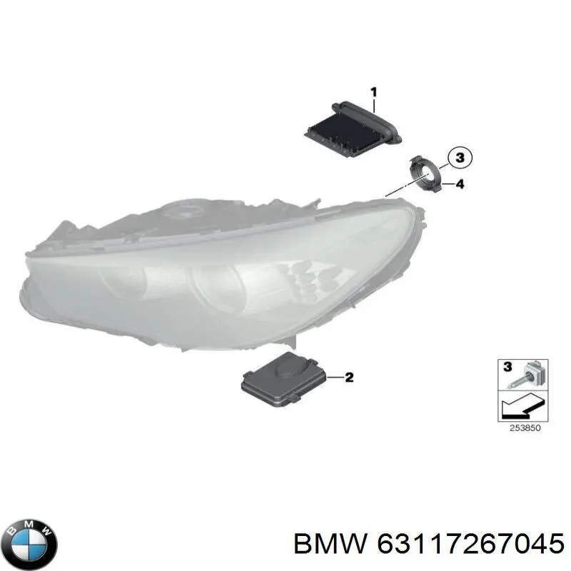 63117267045 BMW modulo de control de faros (ecu)