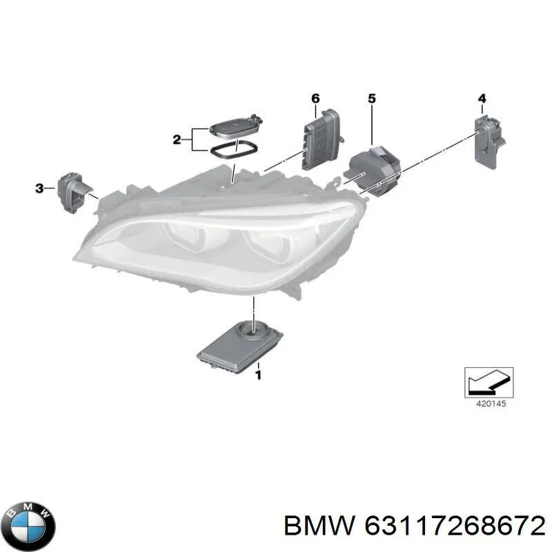 63117268672 BMW modulo de control de faros (ecu)