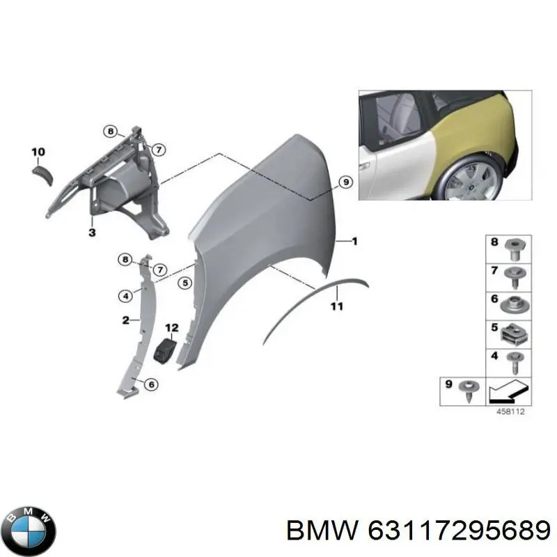 63117295689 BMW Reflector del parachoques delantero izquierdo