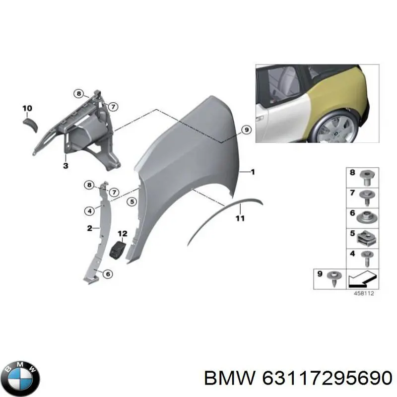 63117295690 BMW Reflector del parachoques delantero derecho
