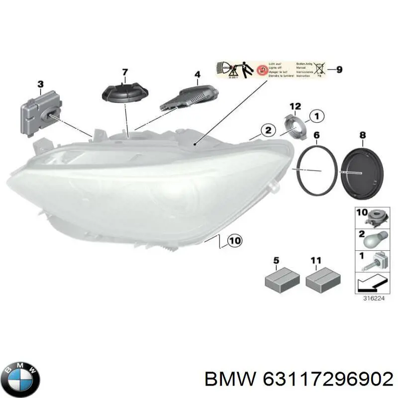 Comprar 63117296902 BMW Soporte de montaje del faro delantero