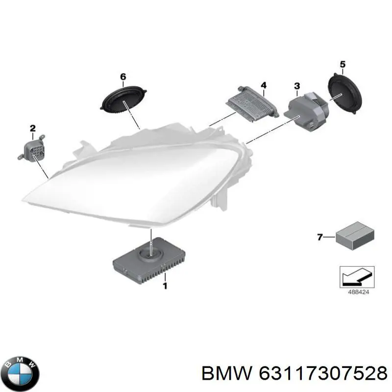 63117307528 BMW modulo de control de faros (ecu)