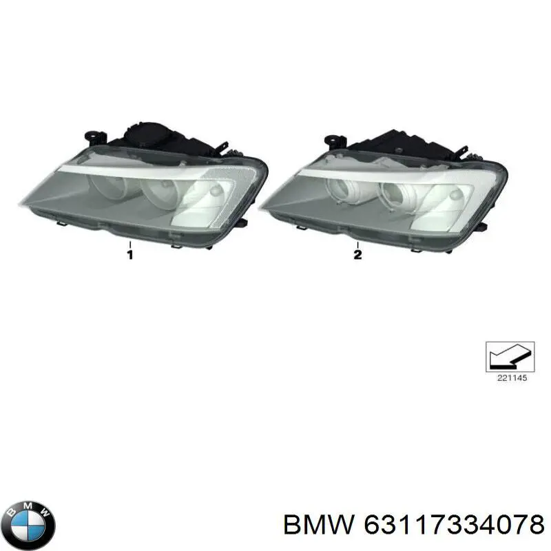 Faro derecho BMW 63117334078 precio, desde 326,52 EUR