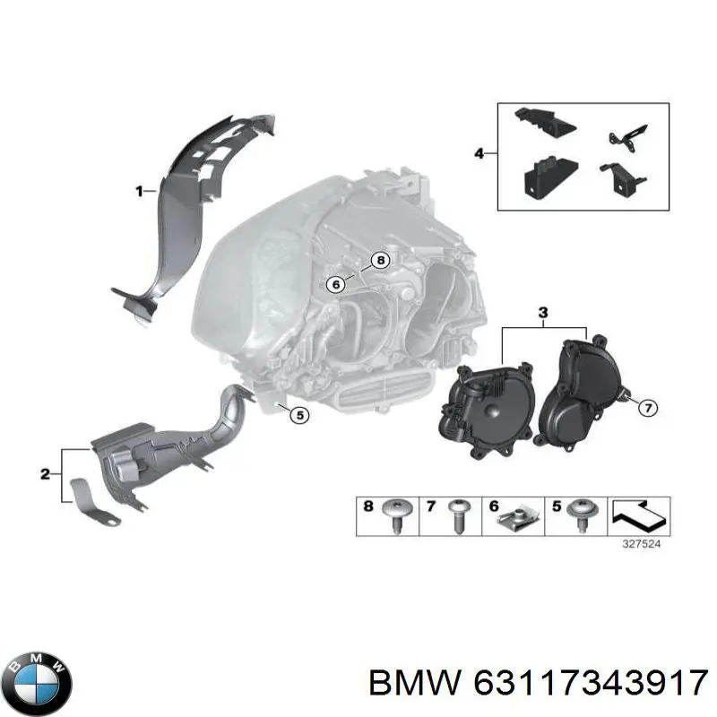 Soporte de fijación del faro delantero izquierdo BMW 63117343917 precio, desde 58,07 EUR
