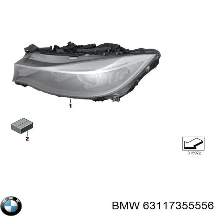 63117355556 BMW faro derecho