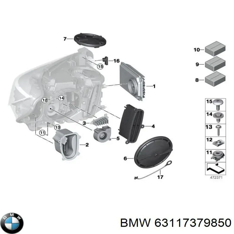 Soporte de montaje del faro delantero BMW 63117379850 precio, desde 57,58 EUR