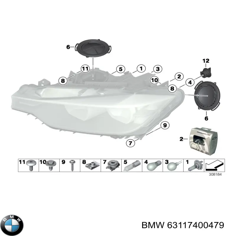 Comprar 63117400479 BMW Soporte de fijación del faro delantero izquierdo